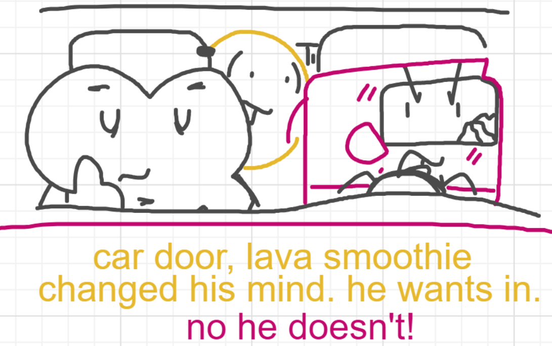 A panel from I've Been Everywhere, Man, episode nine of the Board Boards object show by Furretwalk/WalkingFurret.